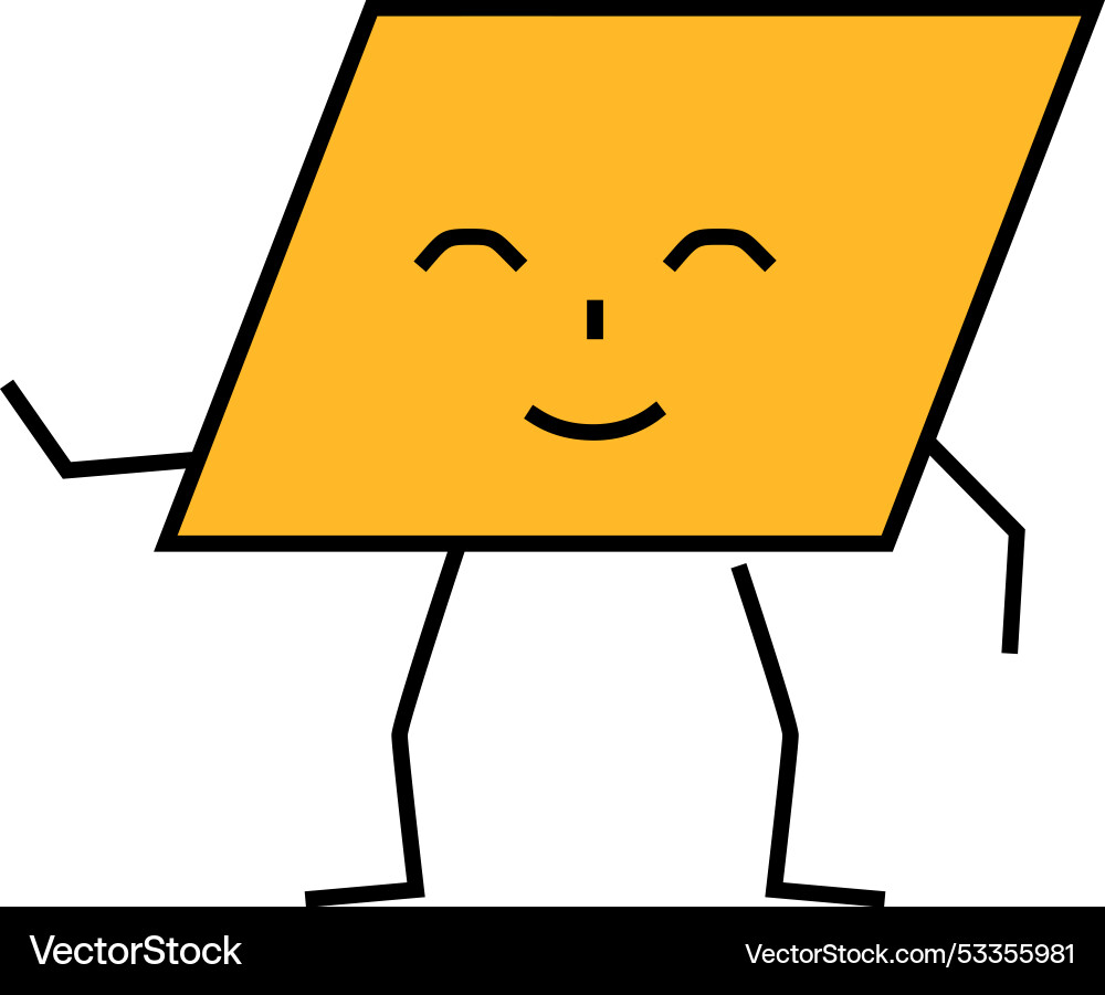 Parallelogram geometric shape character icon color Vector Image