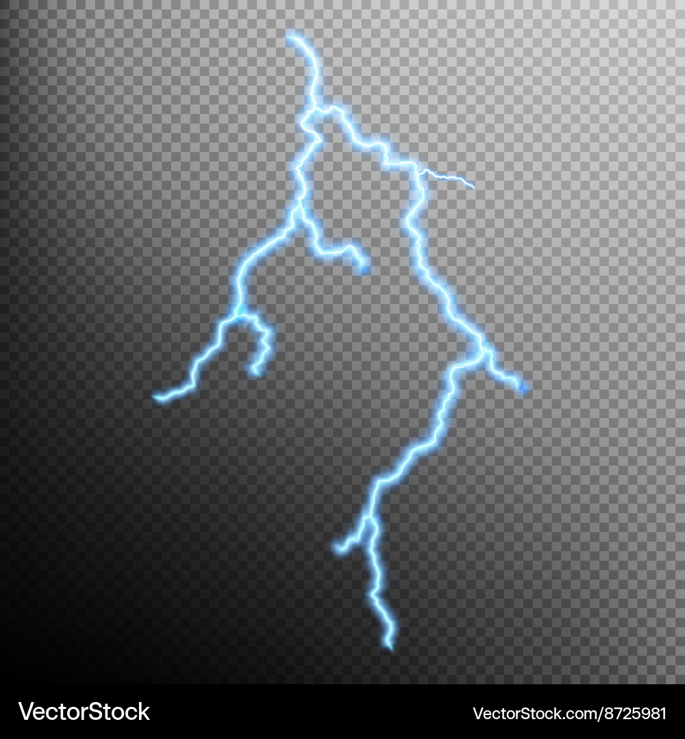 Realistic lightning with transparency eps 10 vector image