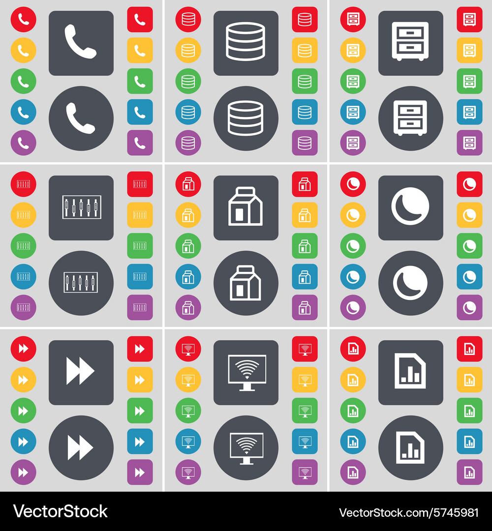 Receiver database bad-table equalizer packing moon Vector Image