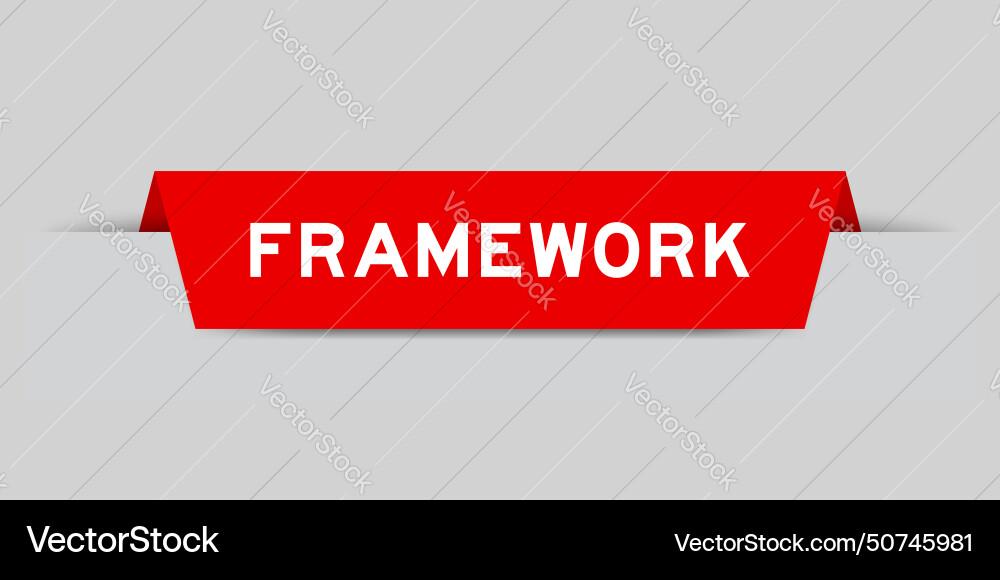 Red color inserted label with word framework Red color inserted label with word framework vector image