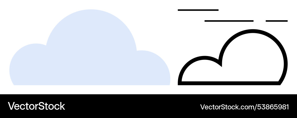 Simple cloud icons with minimalist and outline Simple cloud icons with minimalist and outline vector image