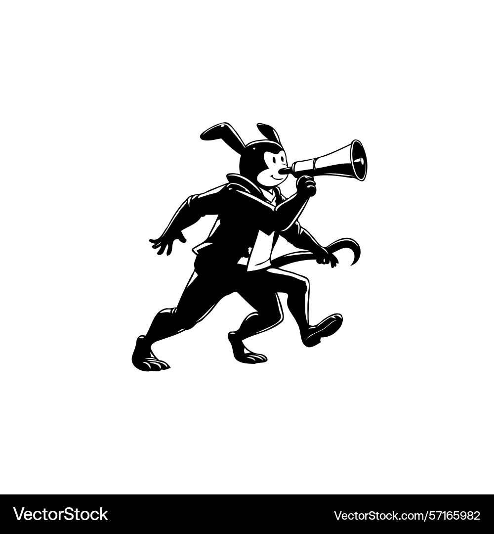 Animated rabbit character shouting Animated rabbit character shouting Vector Image