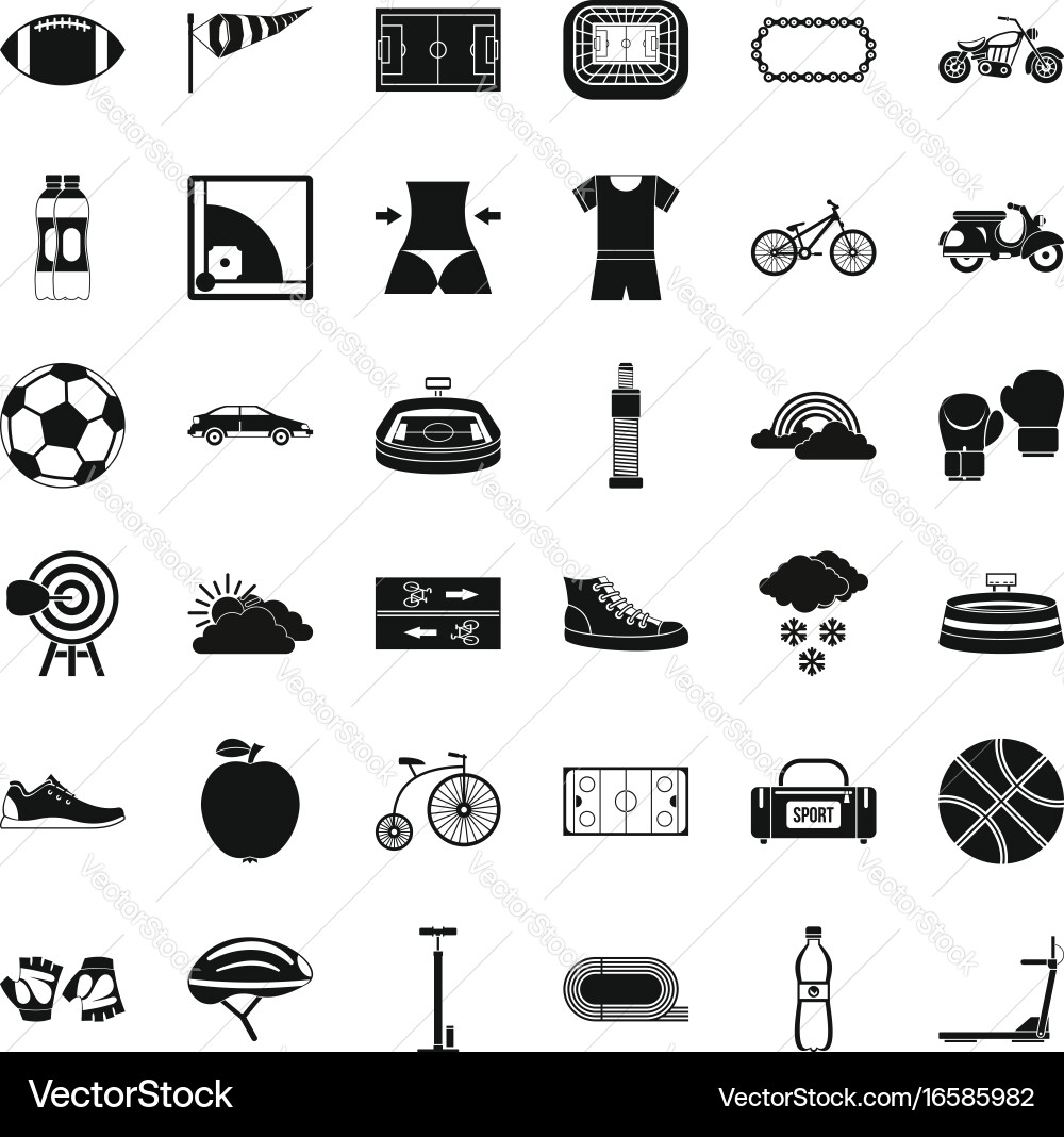 Bicycle icons set simple style vector image