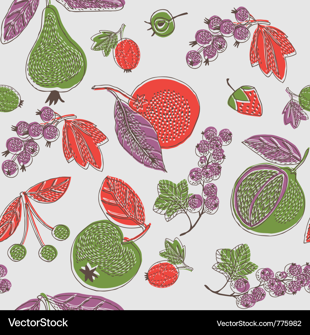 Botanical Screenprint Pattern vector image
