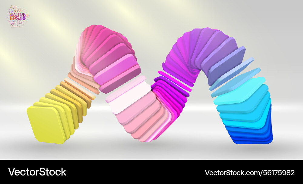 Bright 3d abstraction with an array of smoothly Bright 3d abstraction with an array of smoothly Vector Image