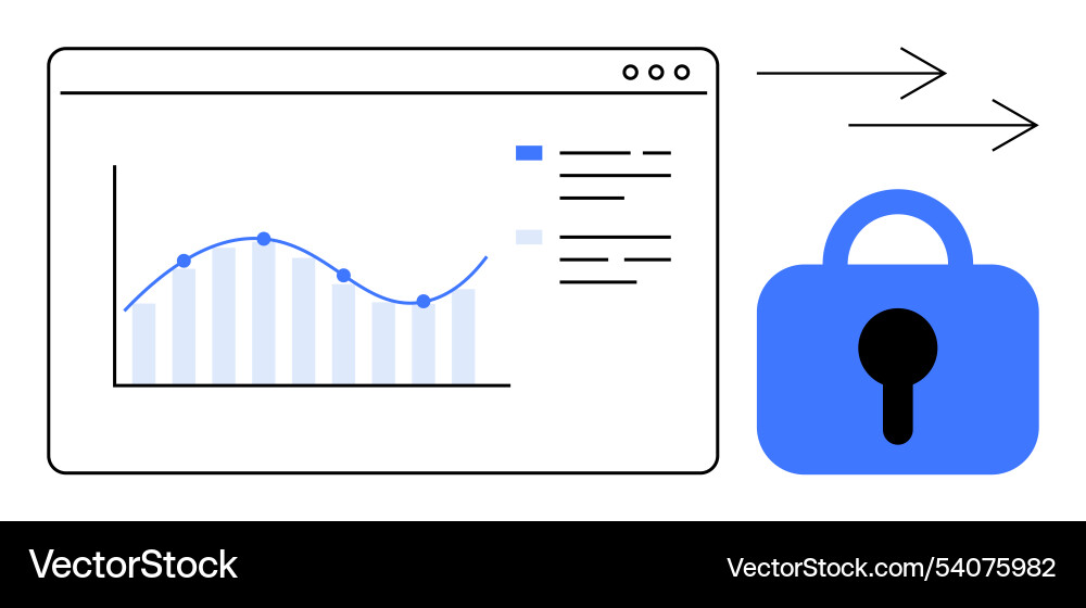 Data analytics with secure transmission Data analytics with secure transmission vector image
