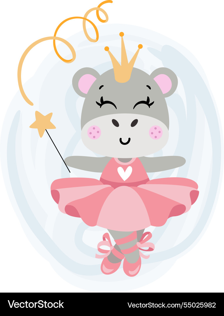 Hippo Ballerina mit Zauberstab Hippo Ballerina mit Zauberstab vektorbild