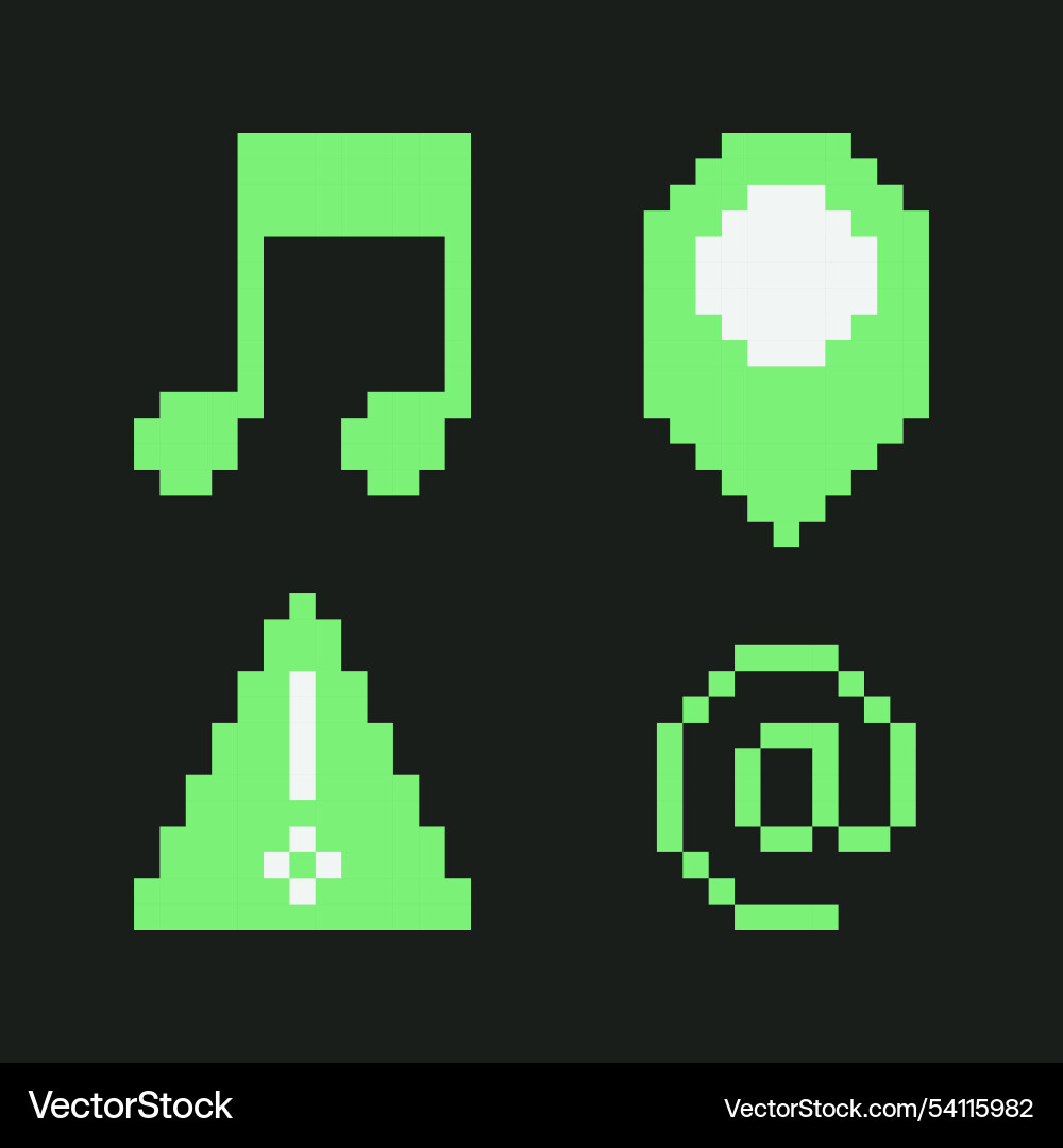 Retro pixel art user interface icons y2k set Vector Image