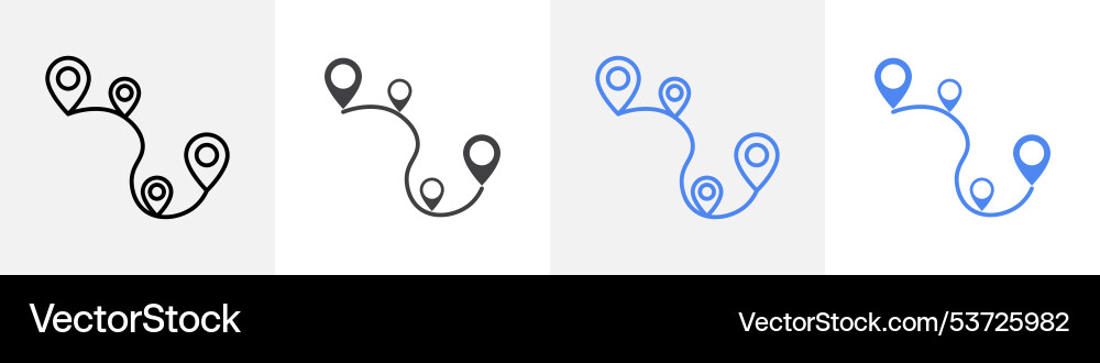Route icon set use for web Vector Image