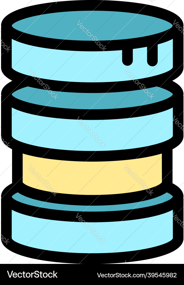 Server data icon color outline vector image