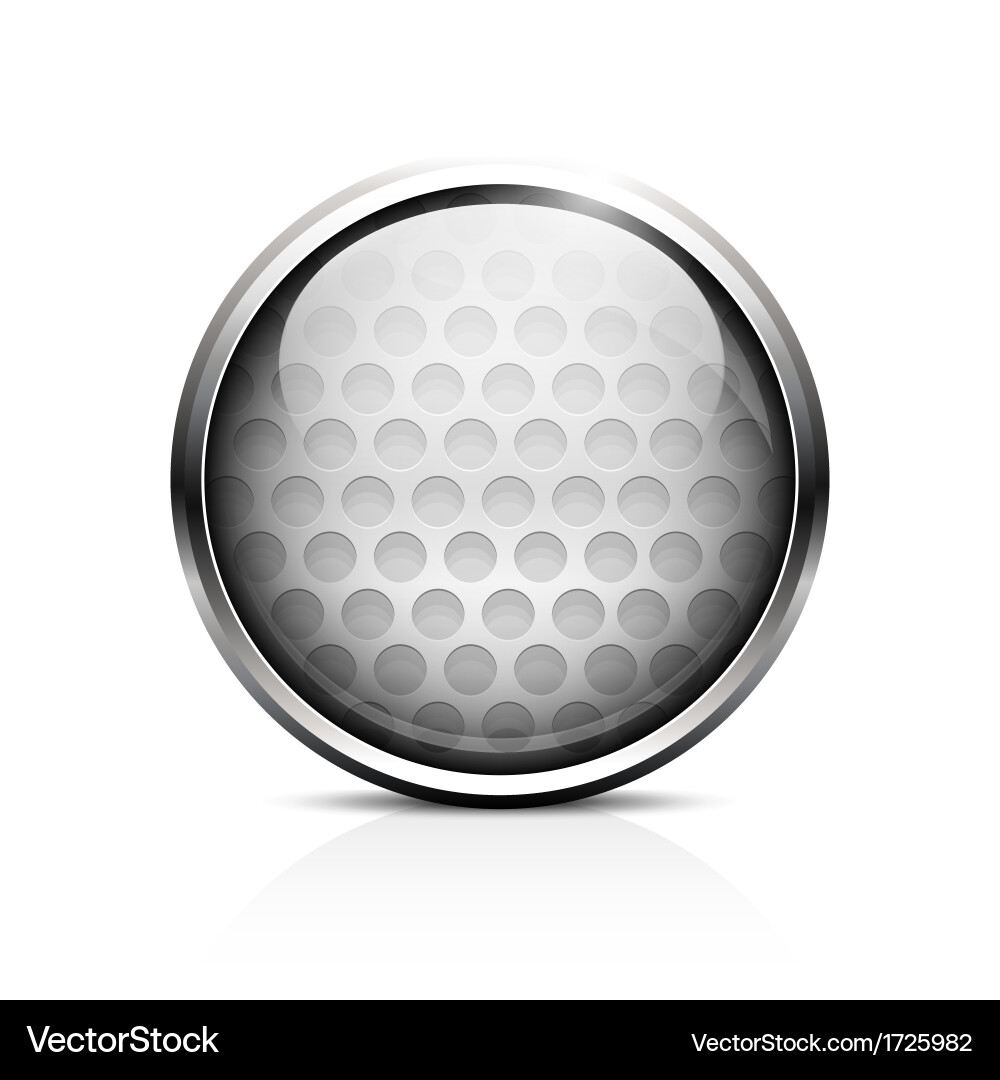 Shiny Golf Ball Icon Vector Image