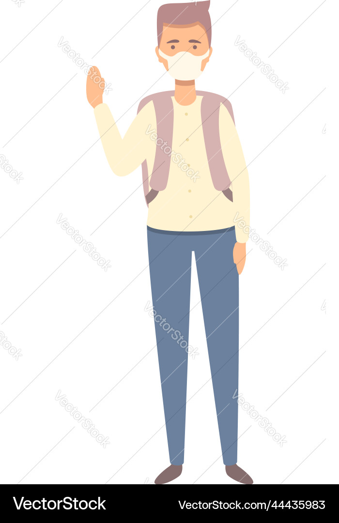 Covid distance icon cartoon child mask Vector Image
