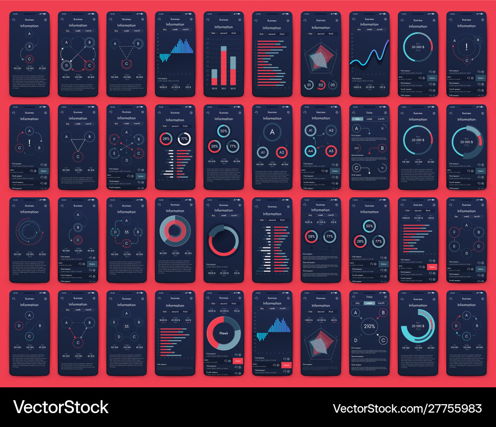 Different ui ux gui screens and flat web icons Different ui ux gui screens and flat web icons vector image