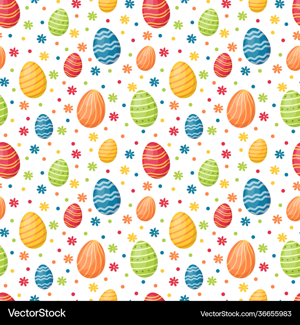 Easter Egg Seamless Pattern Vector Image