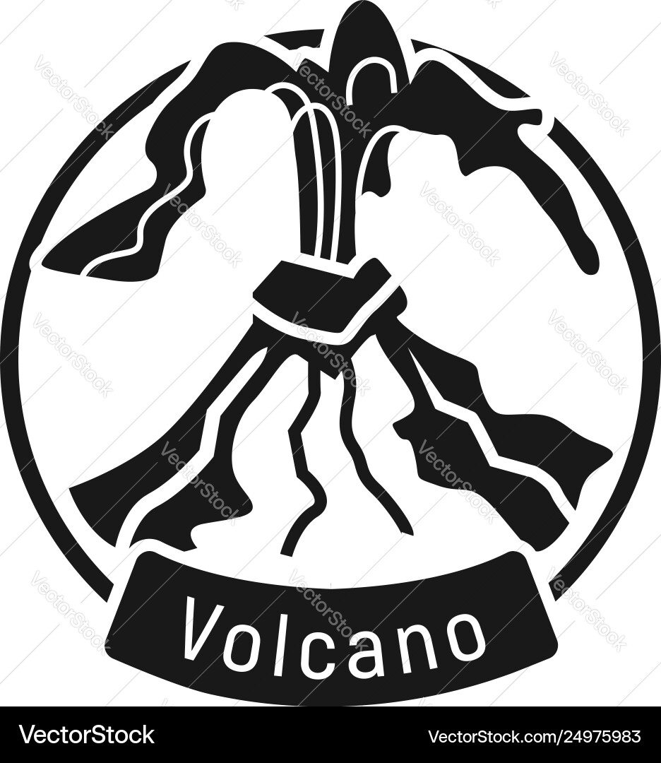 Exploding volcano logo simple style Exploding volcano logo simple style Vector Image
