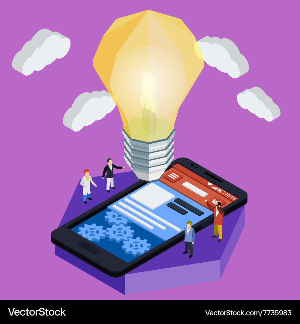 Flat app development Vector Image