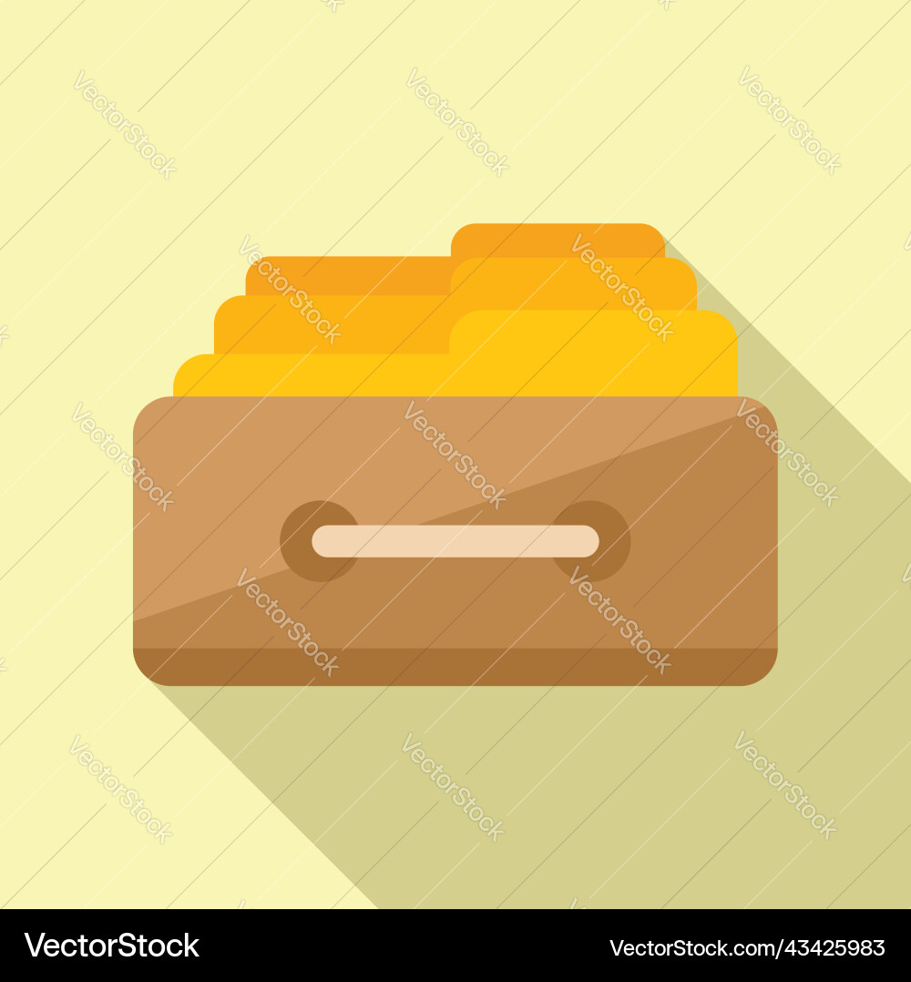 Folder drawer icon flat platform system Folder drawer icon flat platform system vector image