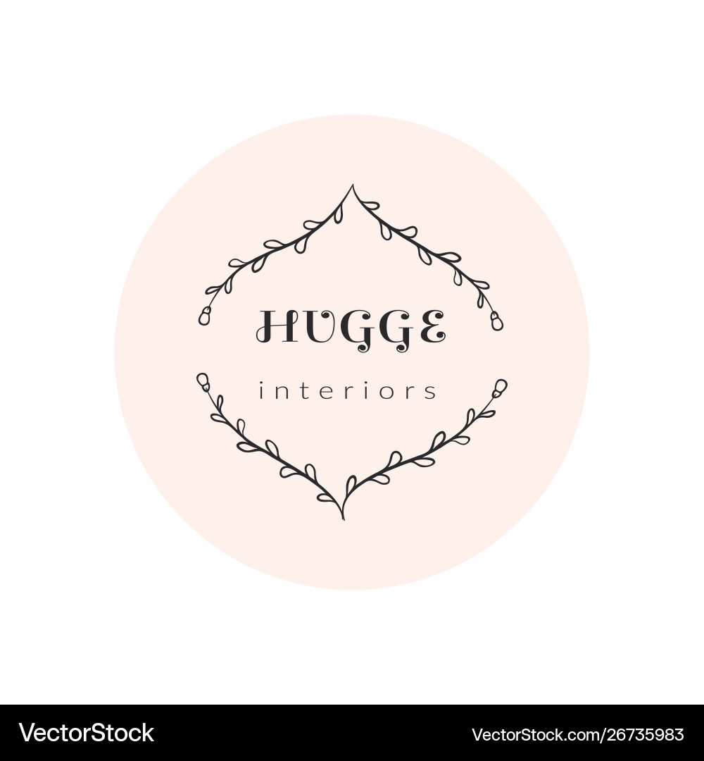 Hand drawn floral logo template Hand drawn floral logo template vector image