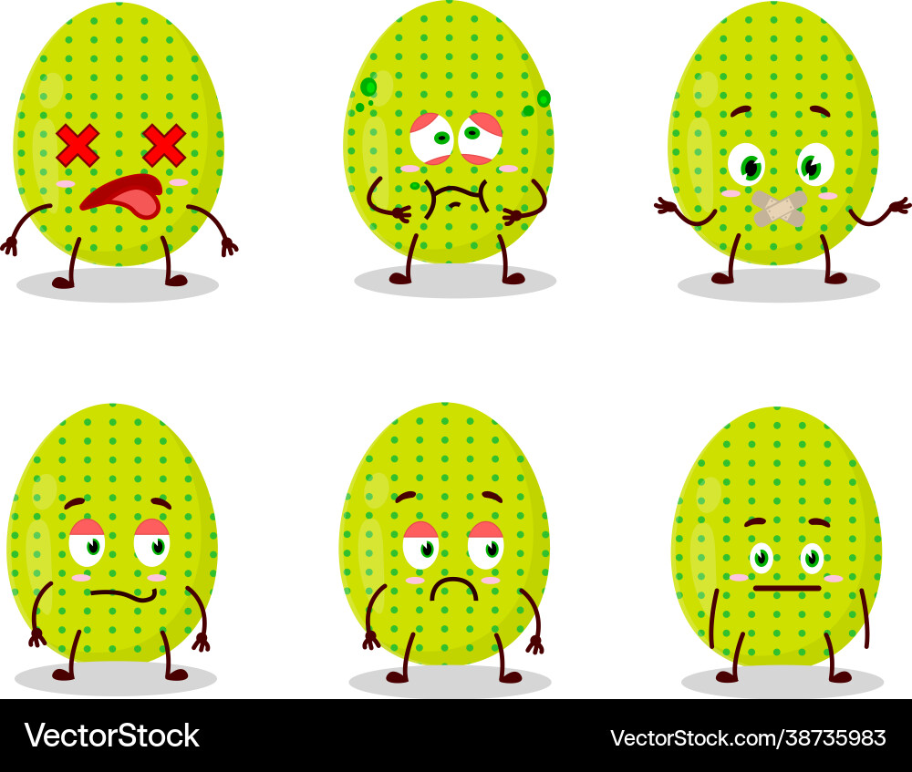 Lime Easter Egg with Nope Expression Vector Image