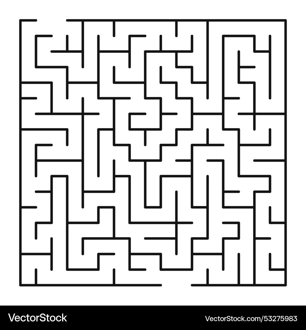 Maze shape design element there is one entrance Maze shape design element there is one entrance vector image