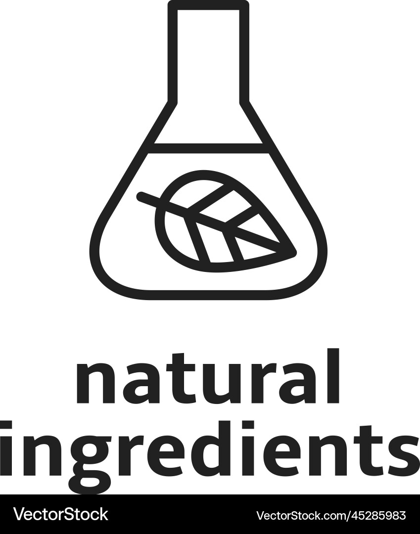 Natural ingredients label no chemical product Natural ingredients label no chemical product vector image