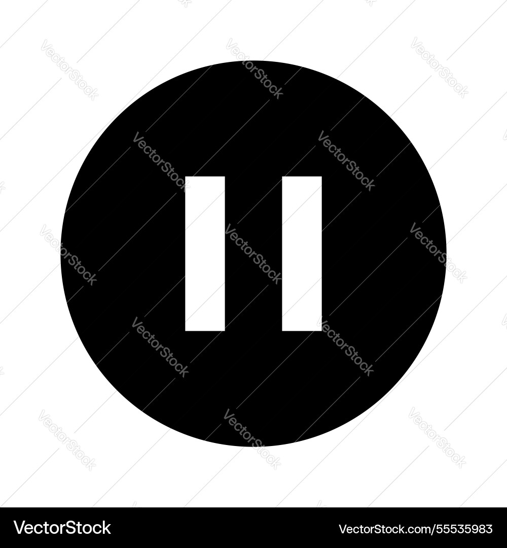 Pause icon symbol in circle shape Vector Image