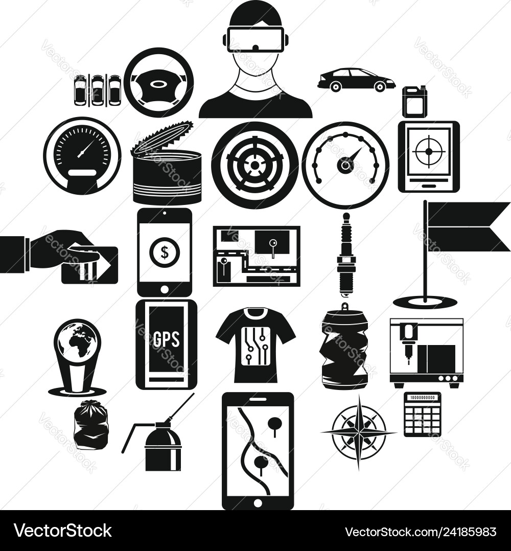 Secretaire icons set simple style Secretaire icons set simple style vector image
