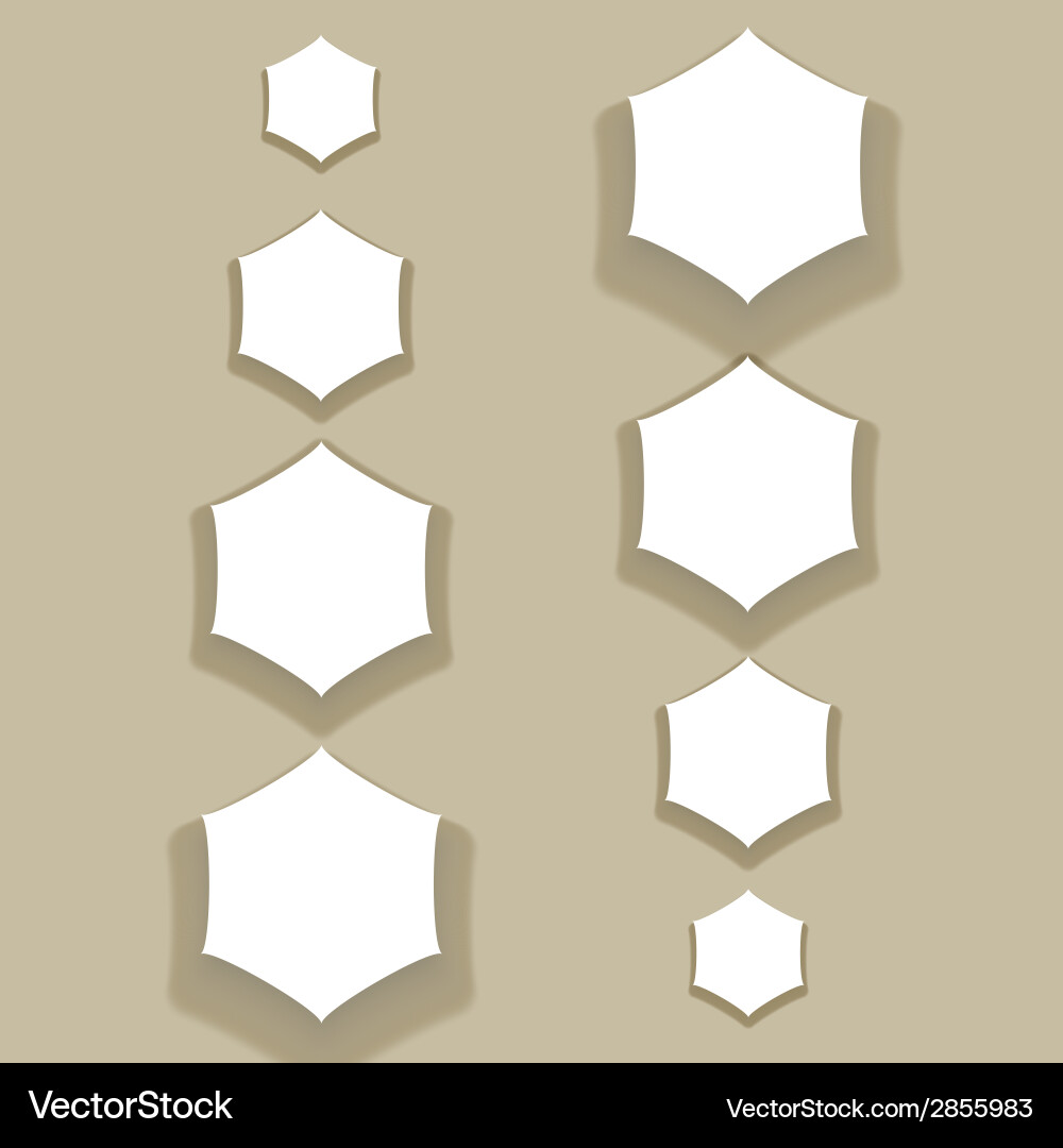 White material design paper buttons with shadow Vector Image