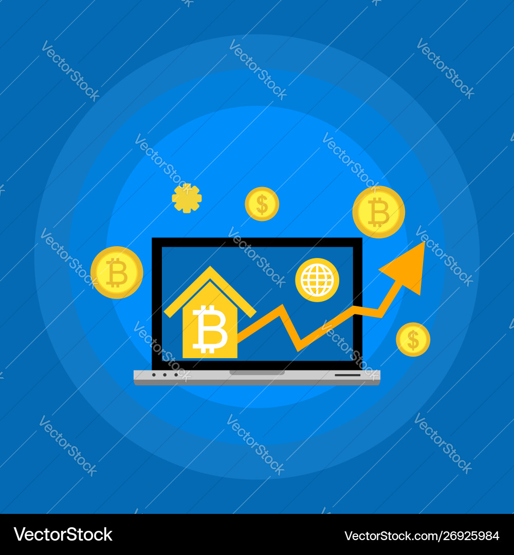 Blockchain scheme mining crypto currency server Blockchain scheme mining crypto currency server vector image