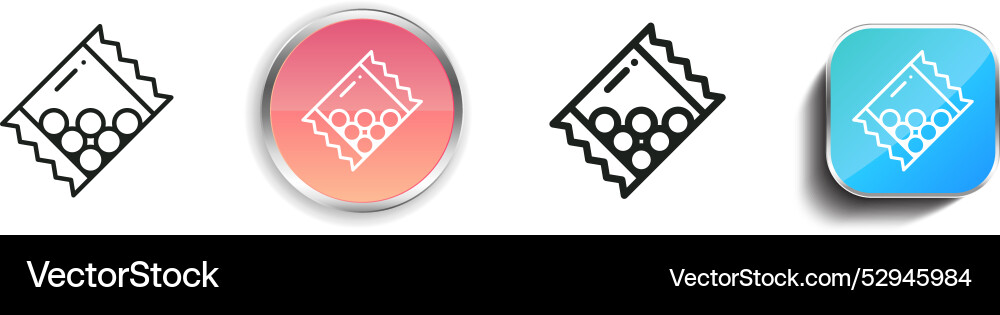 Chocolate icon thin linear regular and button vector image