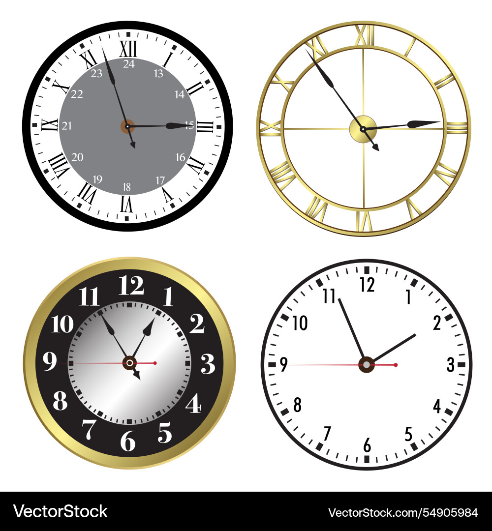 Clock number format Clock number format Vector Image