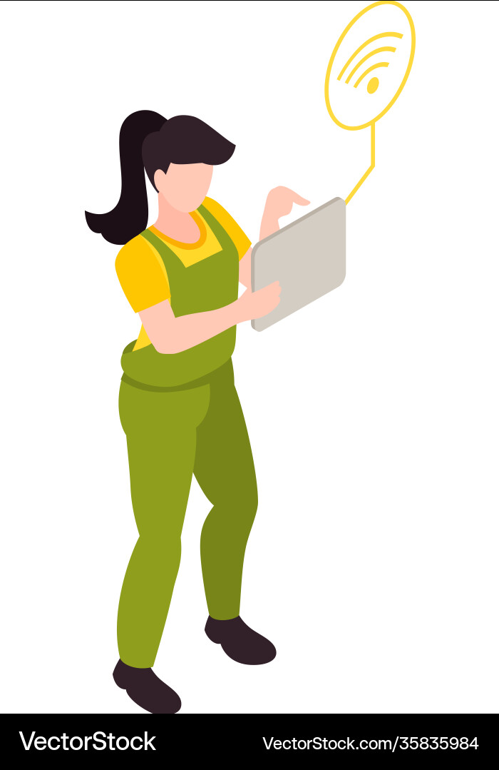 Farmer isometric icon Royalty Free Vector Image