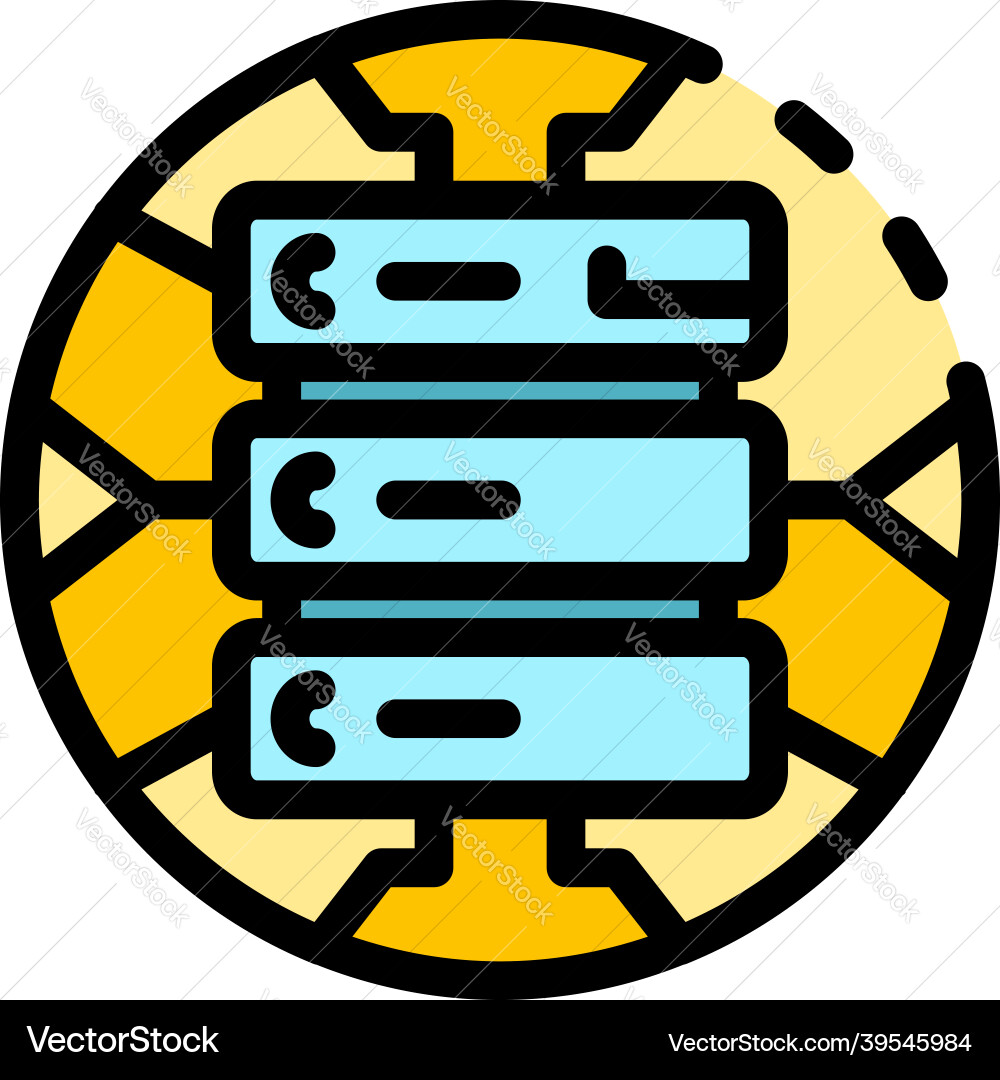 Global server data icon color outline Global server data icon color outline vector image