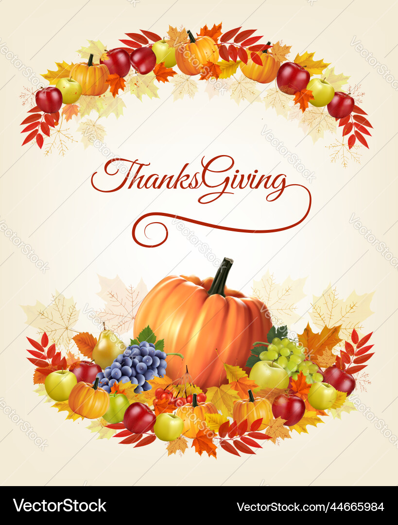 Happy thanksgiving background with colorful vector image