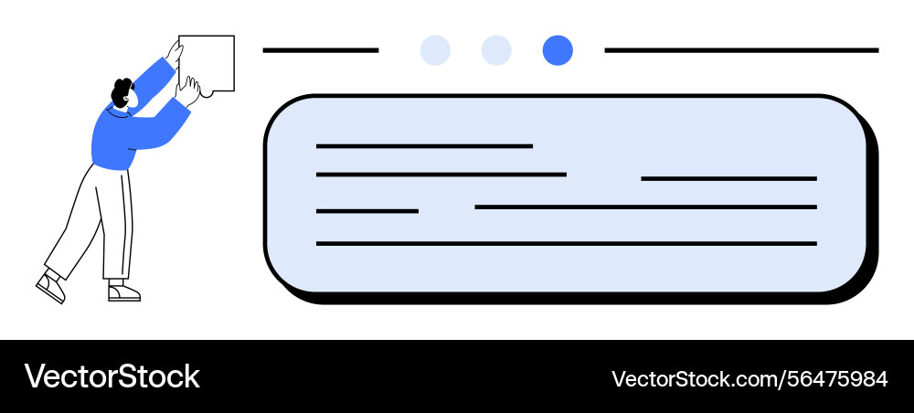 Individual arranging content block in minimalist Individual arranging content block in minimalist vector image