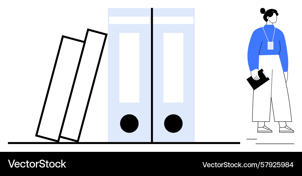 Organized workspace with document folders Organized workspace with document folders Vector Image