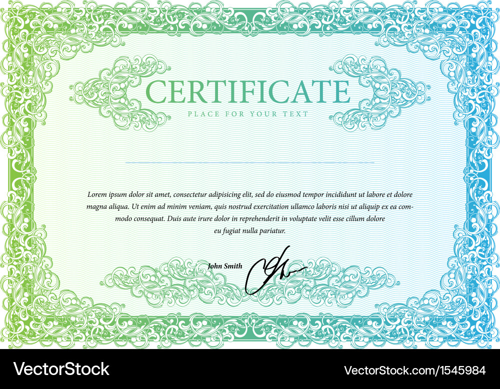 Template that is used in certificate currency Vector Image