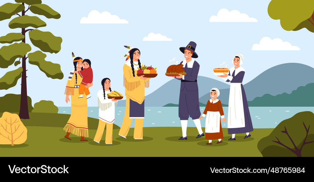 Thanksgiving day flat Royalty Free Vector Image