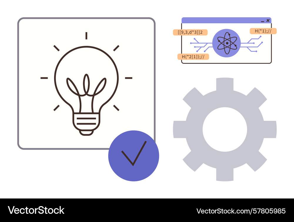 Innovative solutions with lightbulb programming Innovative solutions with lightbulb programming vector image