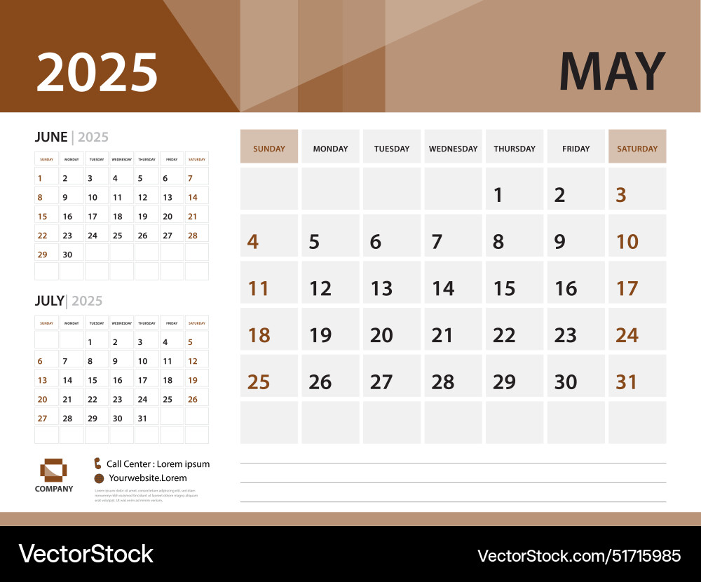 Kalender 2025 Vorlage kann 2025 Jahr Lizenzfreier Vektor