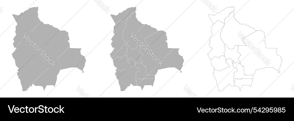 Set of bolivia maps with main map and regional Vector Image