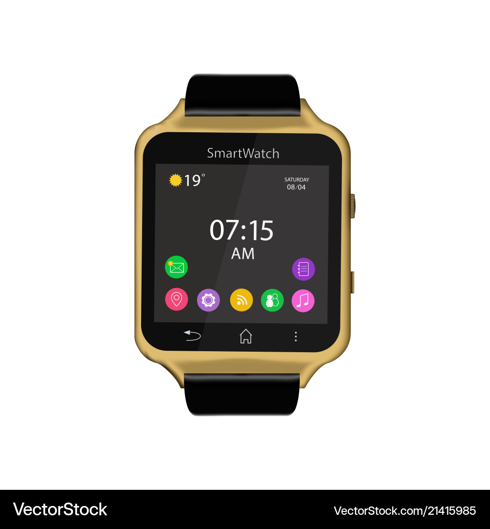 Smart watch device display with app icons Smart watch device display with app icons vector image