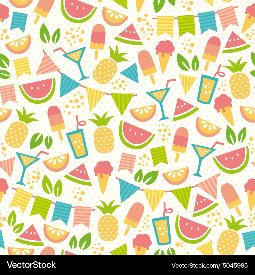 Summer Fruit Party Pattern vector image