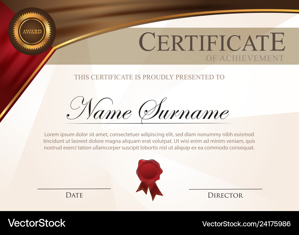 Certificate template Certificate template vector image