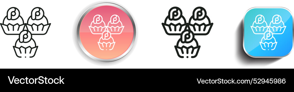 Chocolate icon thin linear regular and button Chocolate icon thin linear regular and button vector image