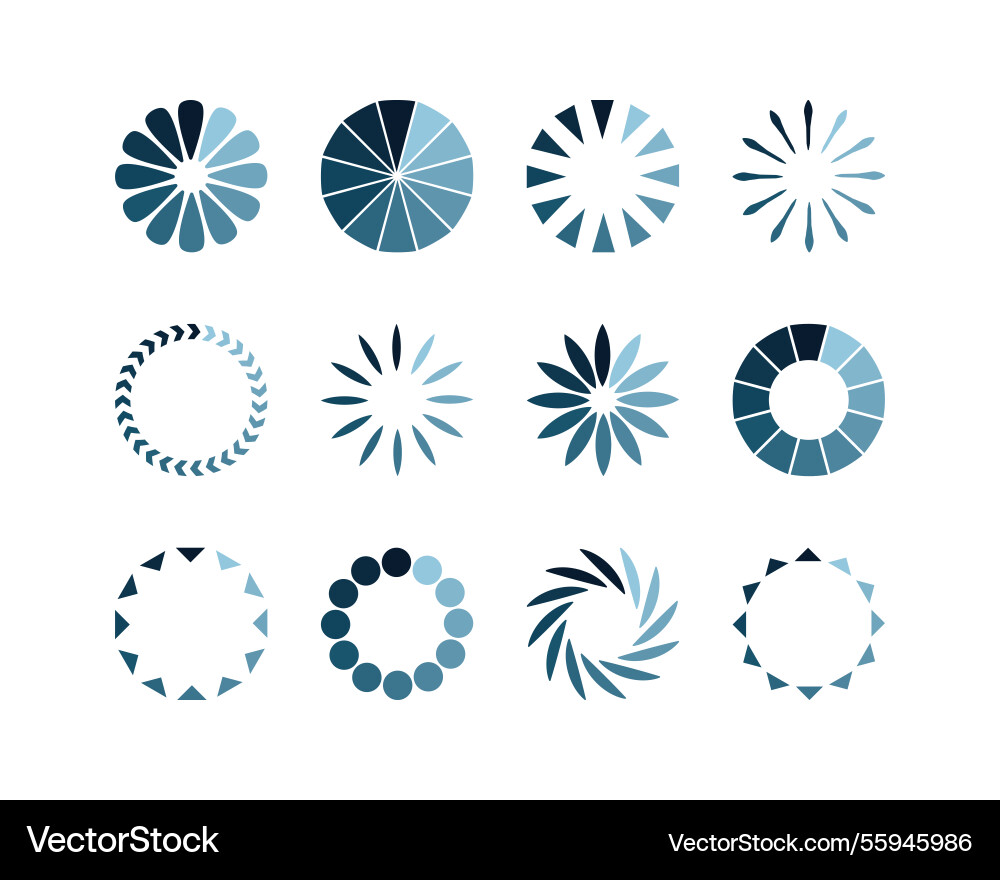 Collection loading bar status icon set of loaded Collection loading bar status icon set of loaded vector image