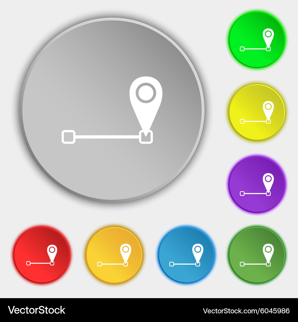 Map pointer icon sign symbols on eight flat Vector Image