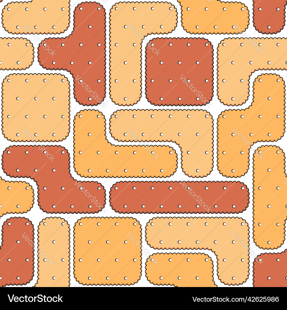 Seamless pattern with puzzles of cookies crackers Seamless pattern with puzzles of cookies crackers vector image