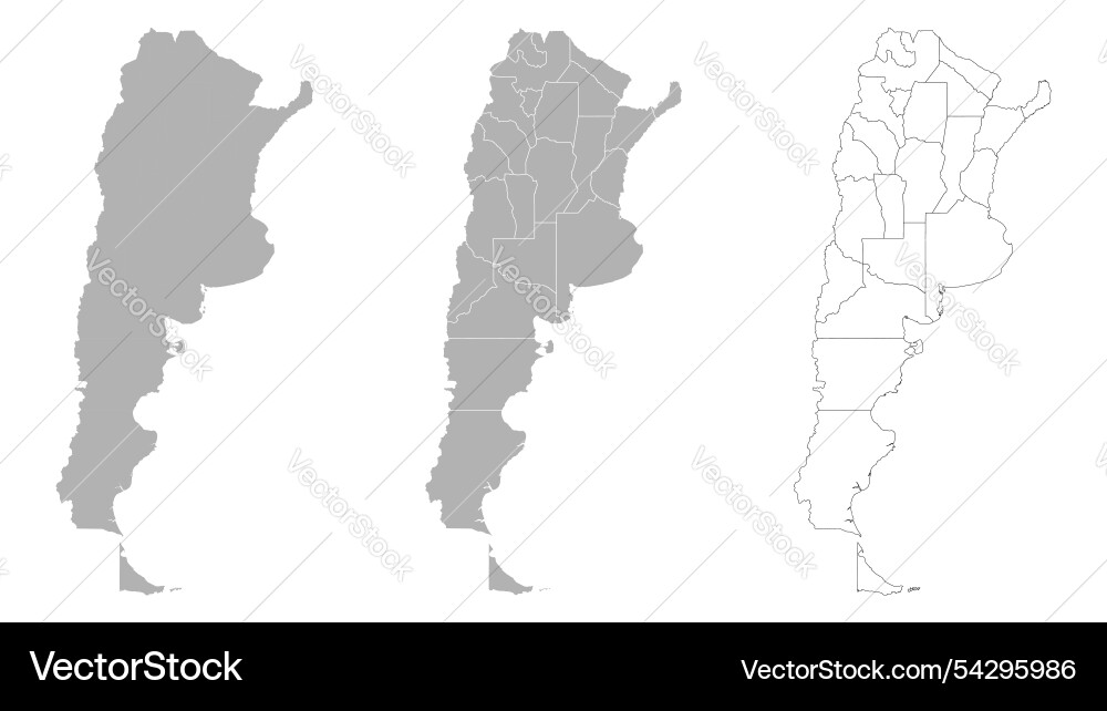 Set of argentina maps with main map and regional Vector Image