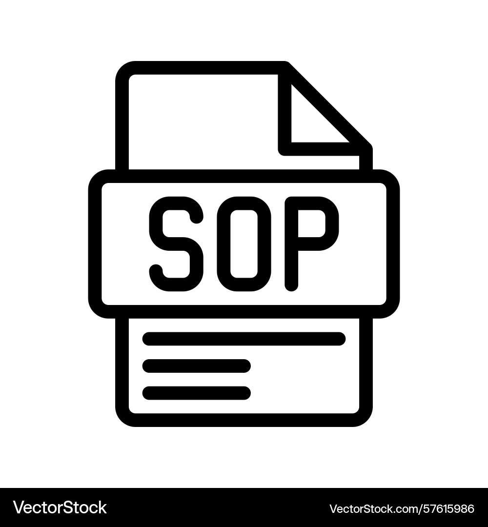 Sop outline icon standard operating procedure Vector Image
